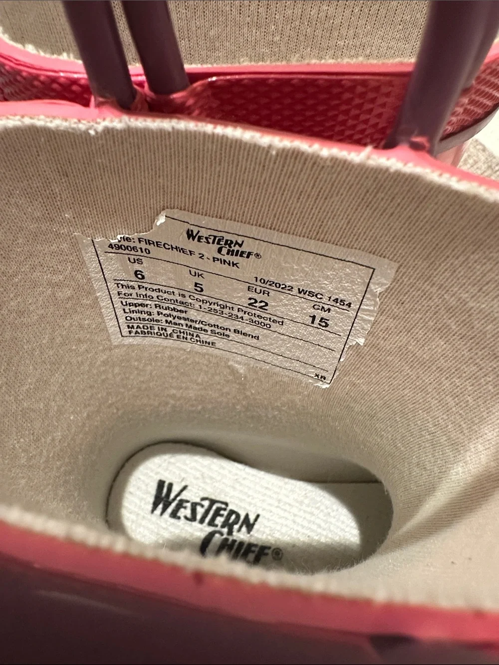 Western Chief Girls Pink Rain Boots with Purple Handles 5C